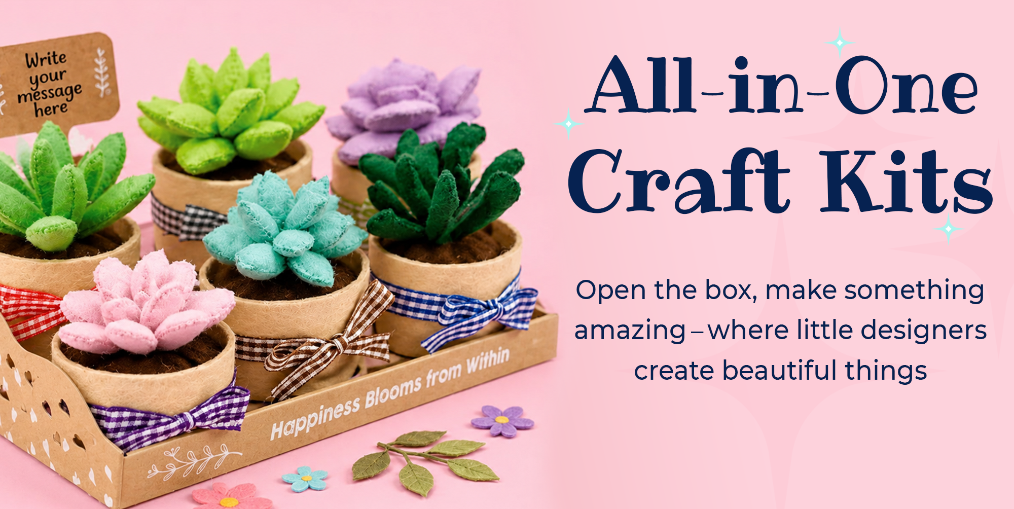 Felt succulent sewing craft kit
