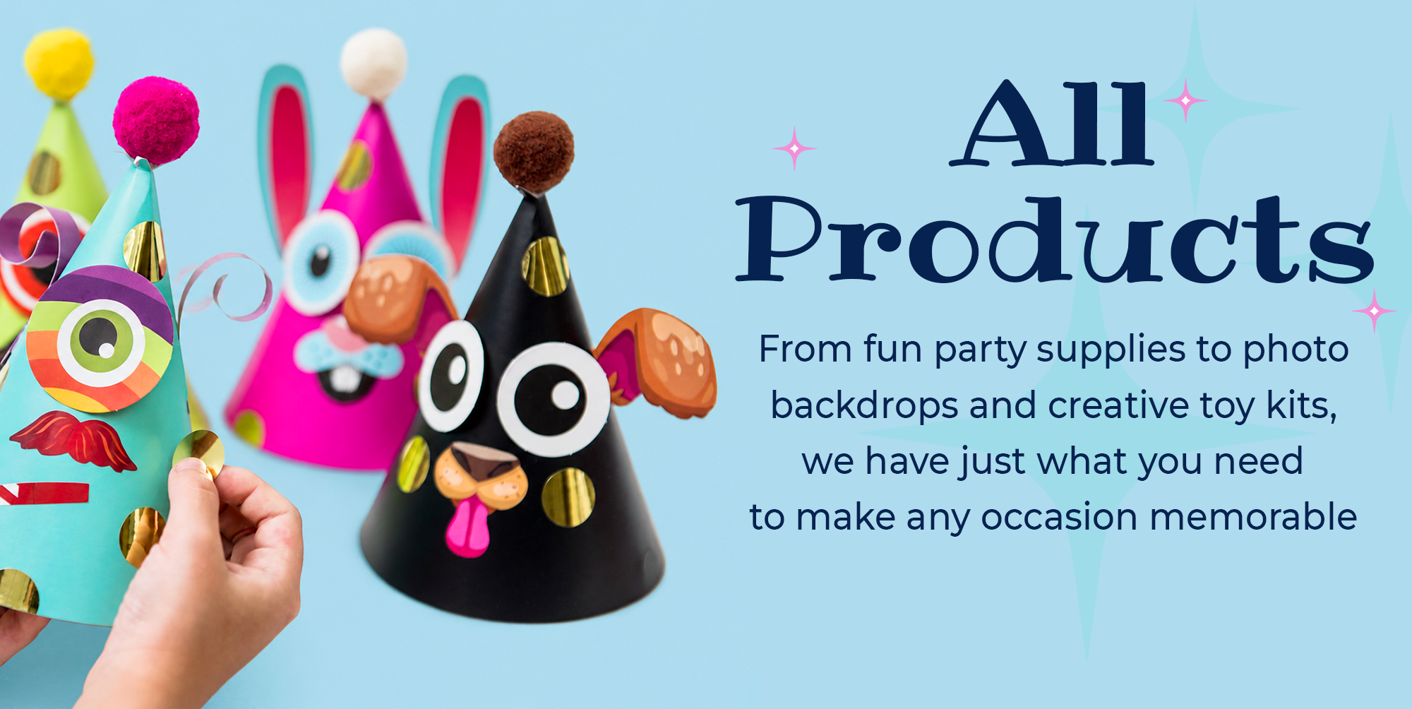 Glittery Garden make-your-own party hats